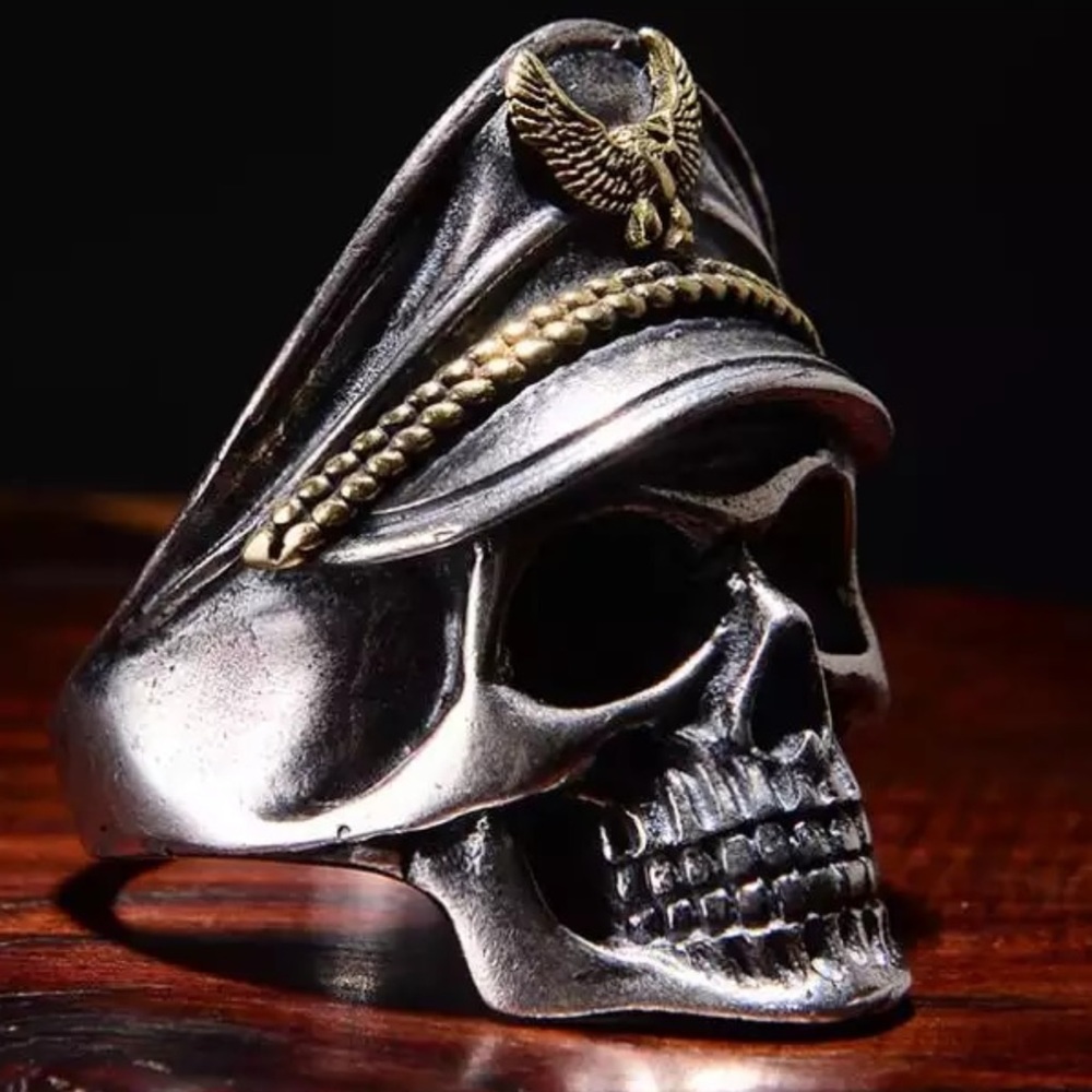 Gothic Black stainless steel skull biker ring NWT - Picture 7 of 7